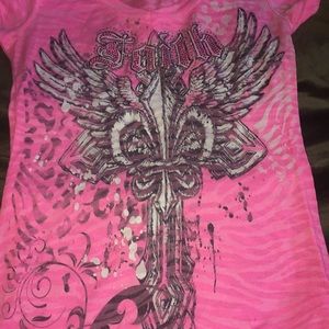 💋Hot pink sheer T-shirt